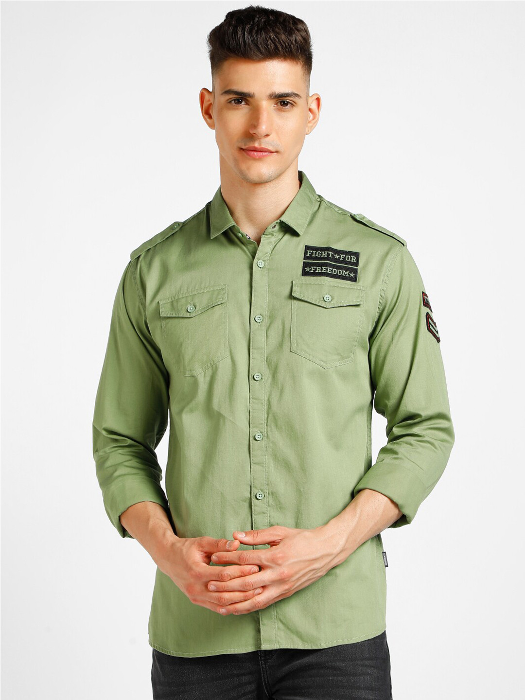 Urbano Fashion Slim Fit Opaque Pure Cotton Casual Shirt