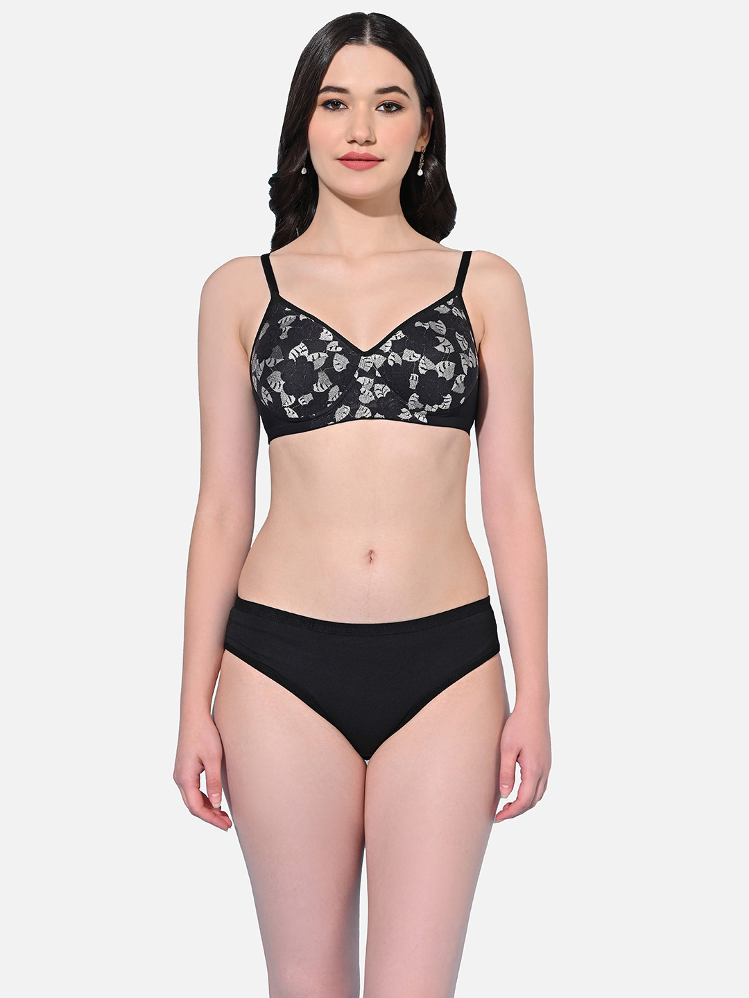 FIMS Laced Lingerie Set SLK-C_Set_Black_B