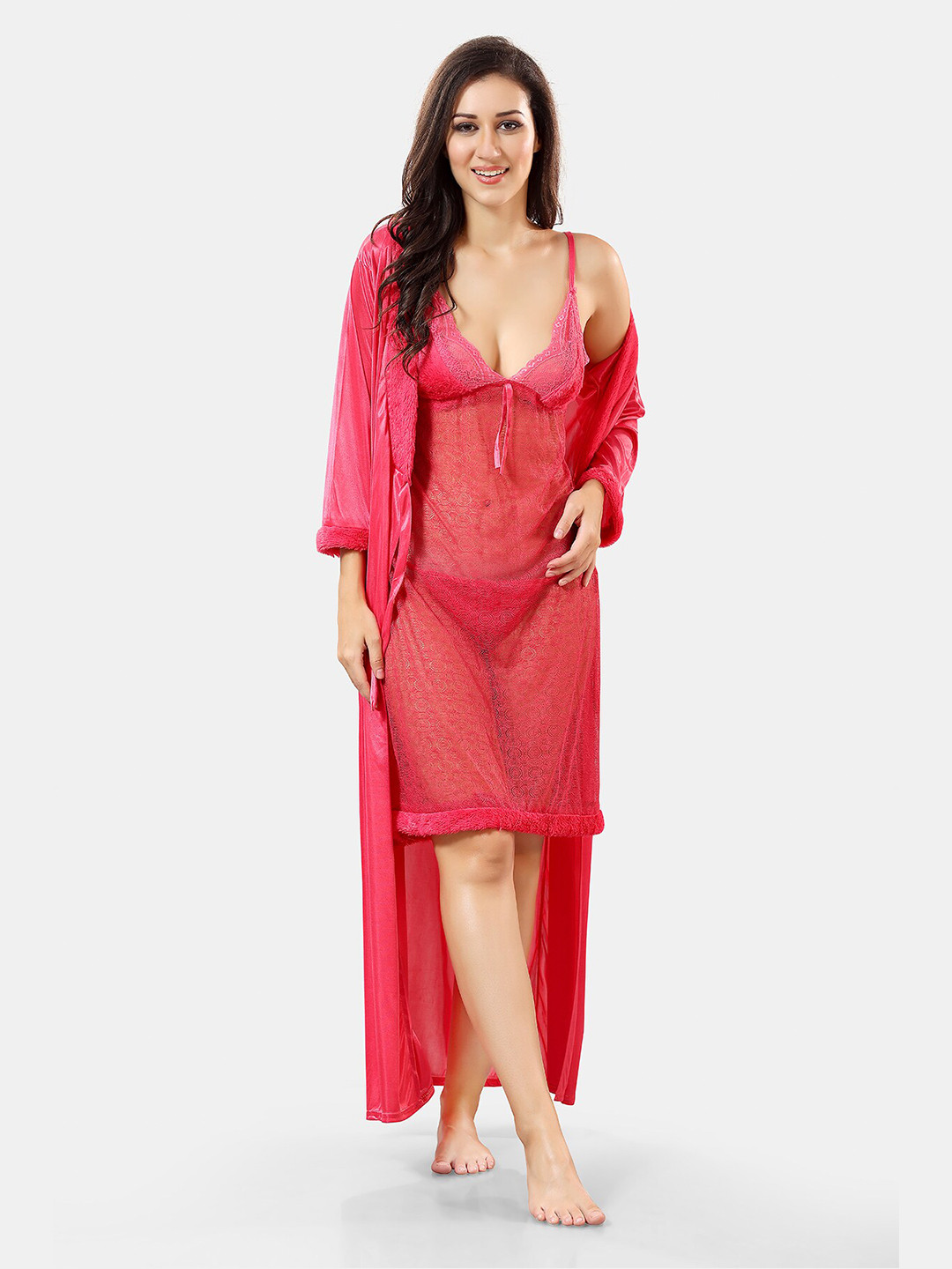 Be You Self Design Nightdress With Robe