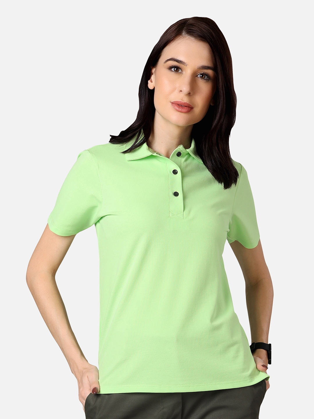 Buy NEOFAA Air Technology Polo Collar Short Sleeves T shirt Tshirts for Women 23695316 Myntra