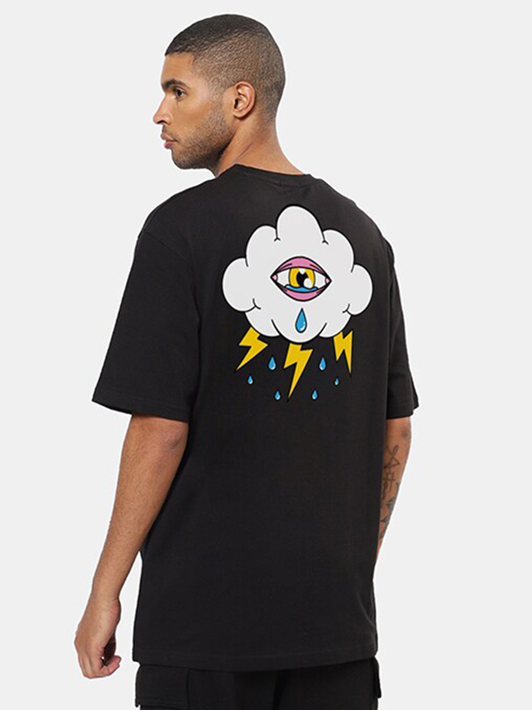 Mad Over Print Men Graphic Oversized Drop-Shoulder Cotton T-shirt