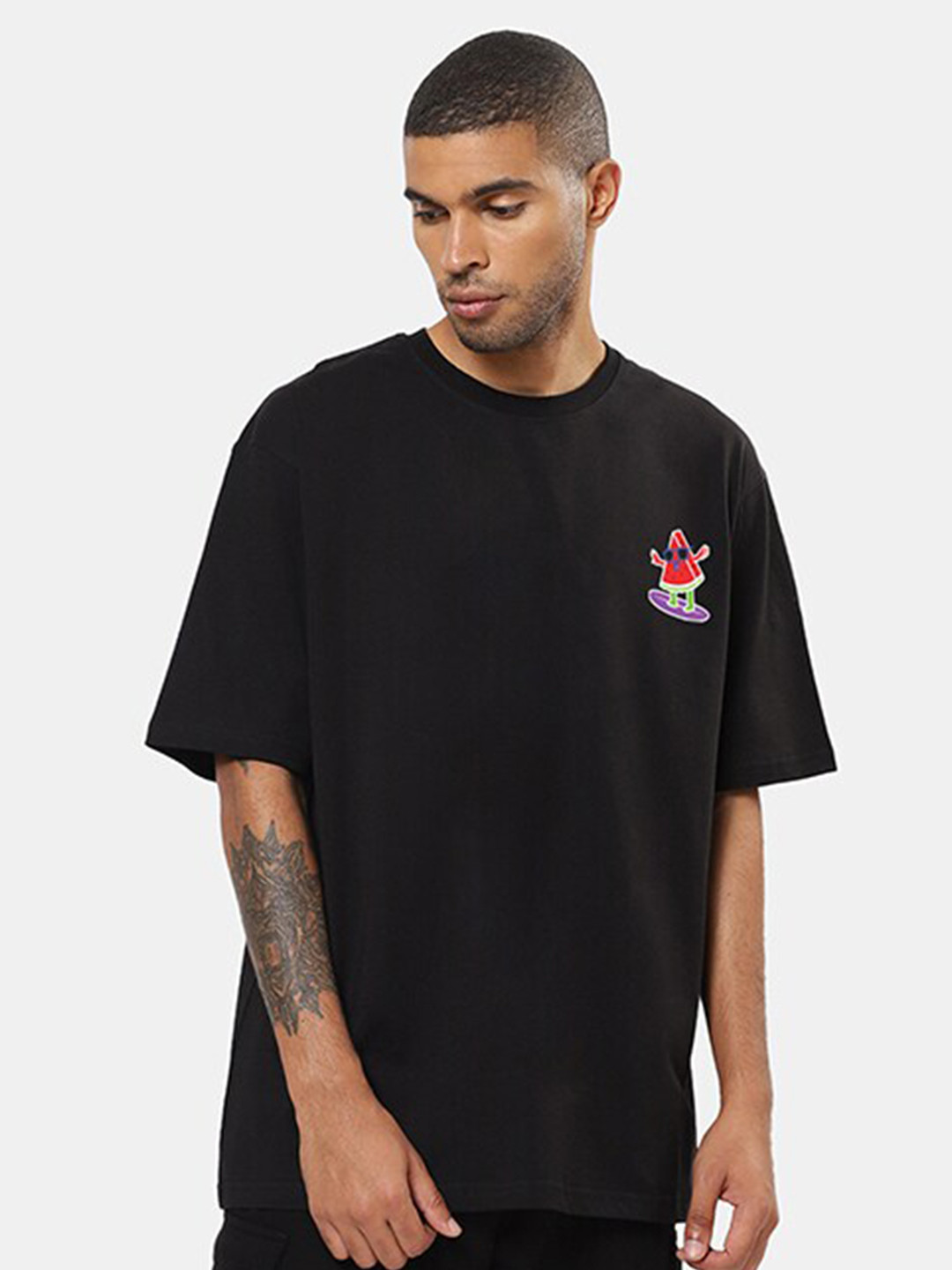 Mad Over Print Men Graphic Oversized Drop-Shoulder Cotton T-shirt