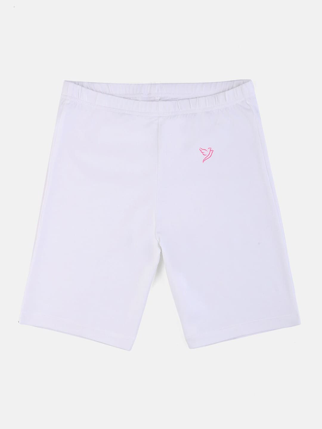 TWIN BIRDS Girls White Skinny Fit Cotton Shorts