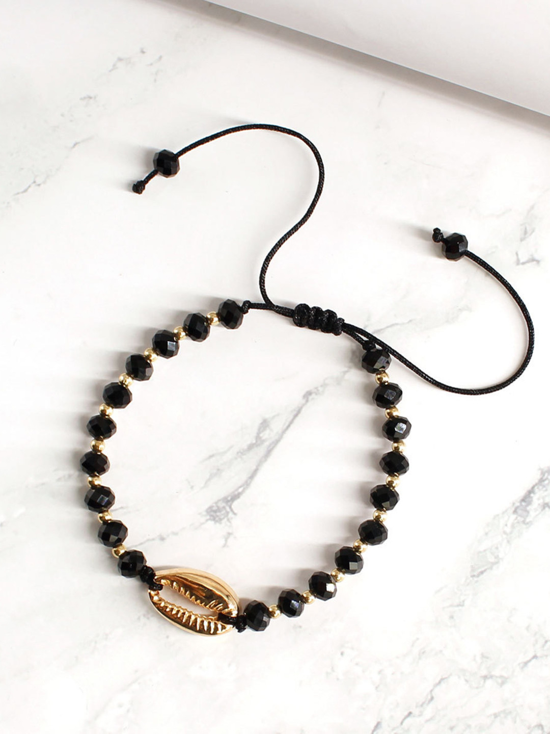 EL REGALO Boho Seashell Charm & Beaded Anklet