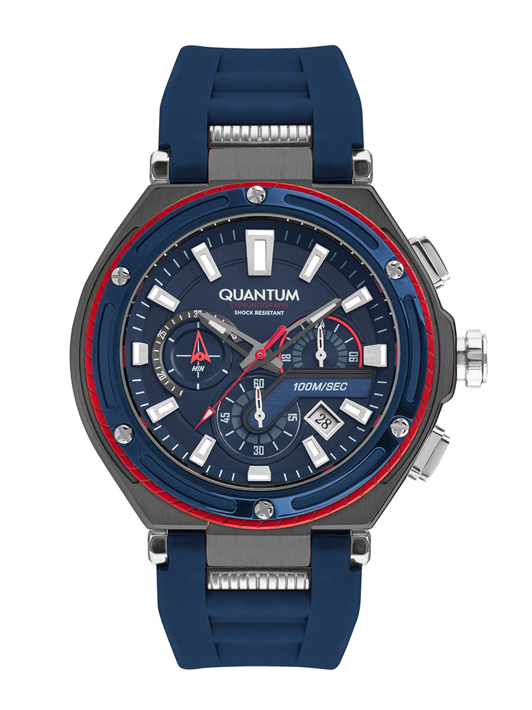 Quantum Men Brass Dial & Bracelet Style Straps Digital Chronograph Watch HNG1010 099_A