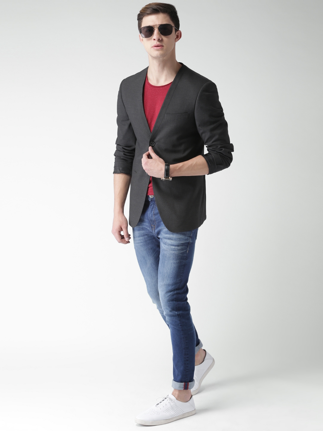 charcoal casual blazer