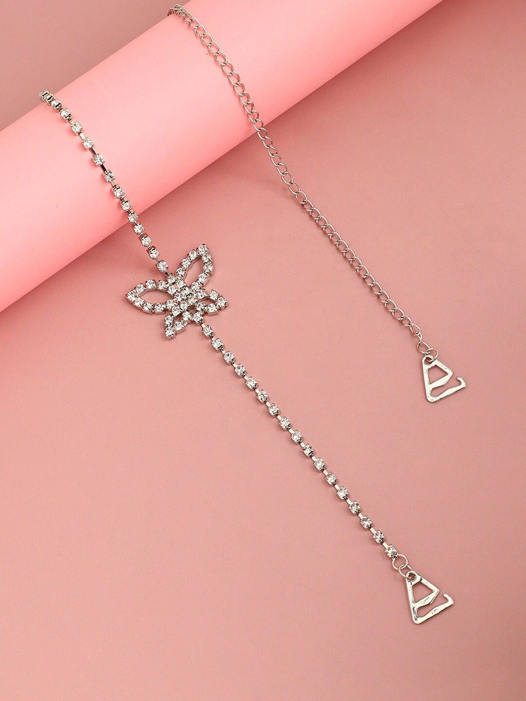 SOHI Butterfly Silver-Plated Necklace