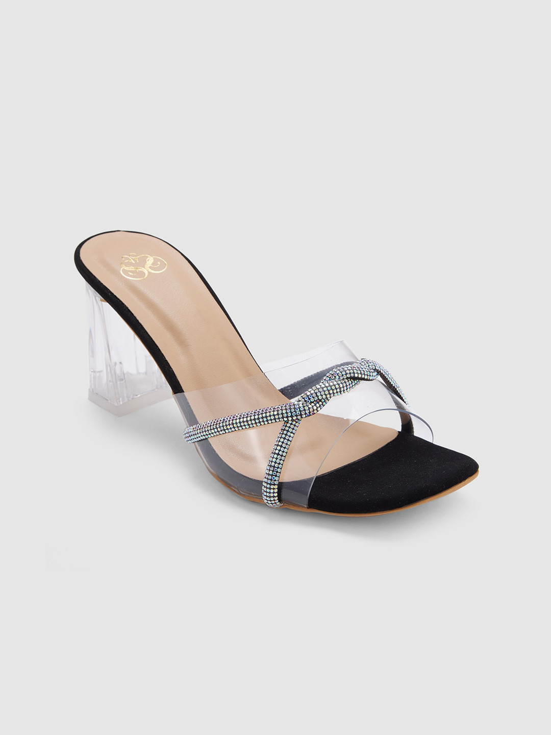 Sole To Soul Embellished Open Toe Party Block Heels