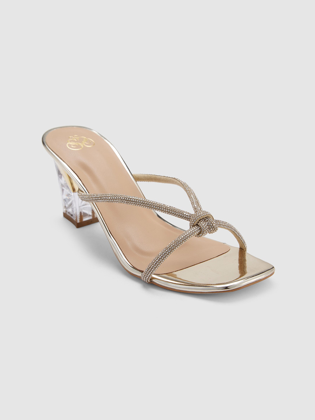 Sole To Soul Embellished Square Toe Party Block Heels