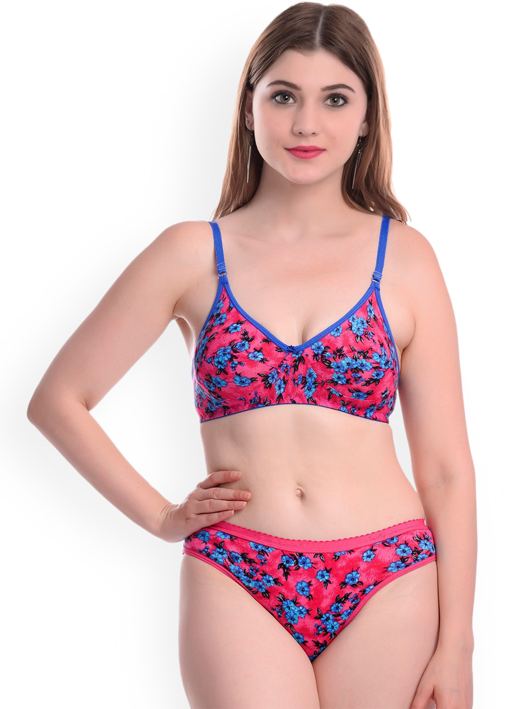 AROUSY Printed Cotton Lingerie Set N_Janu Set_Pink_34