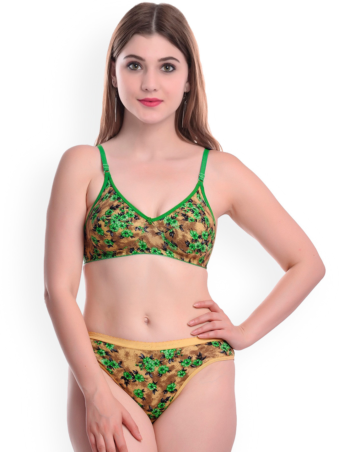 AROUSY Printed Cotton Lingerie Set N_Janu Set_Brown_40