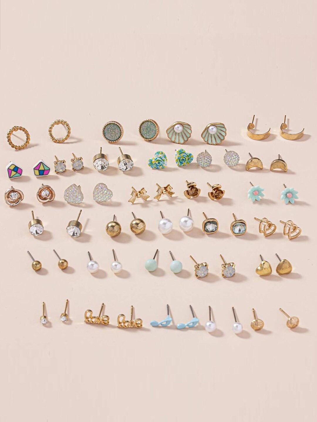 Jewels Galaxy Set Of 30 Contemporary Studs Earrings