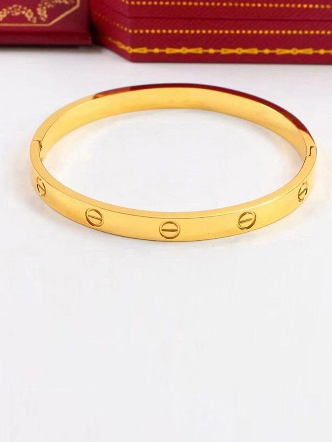 Jewels Galaxy Gold-Plated Bangle-Style Bracelet