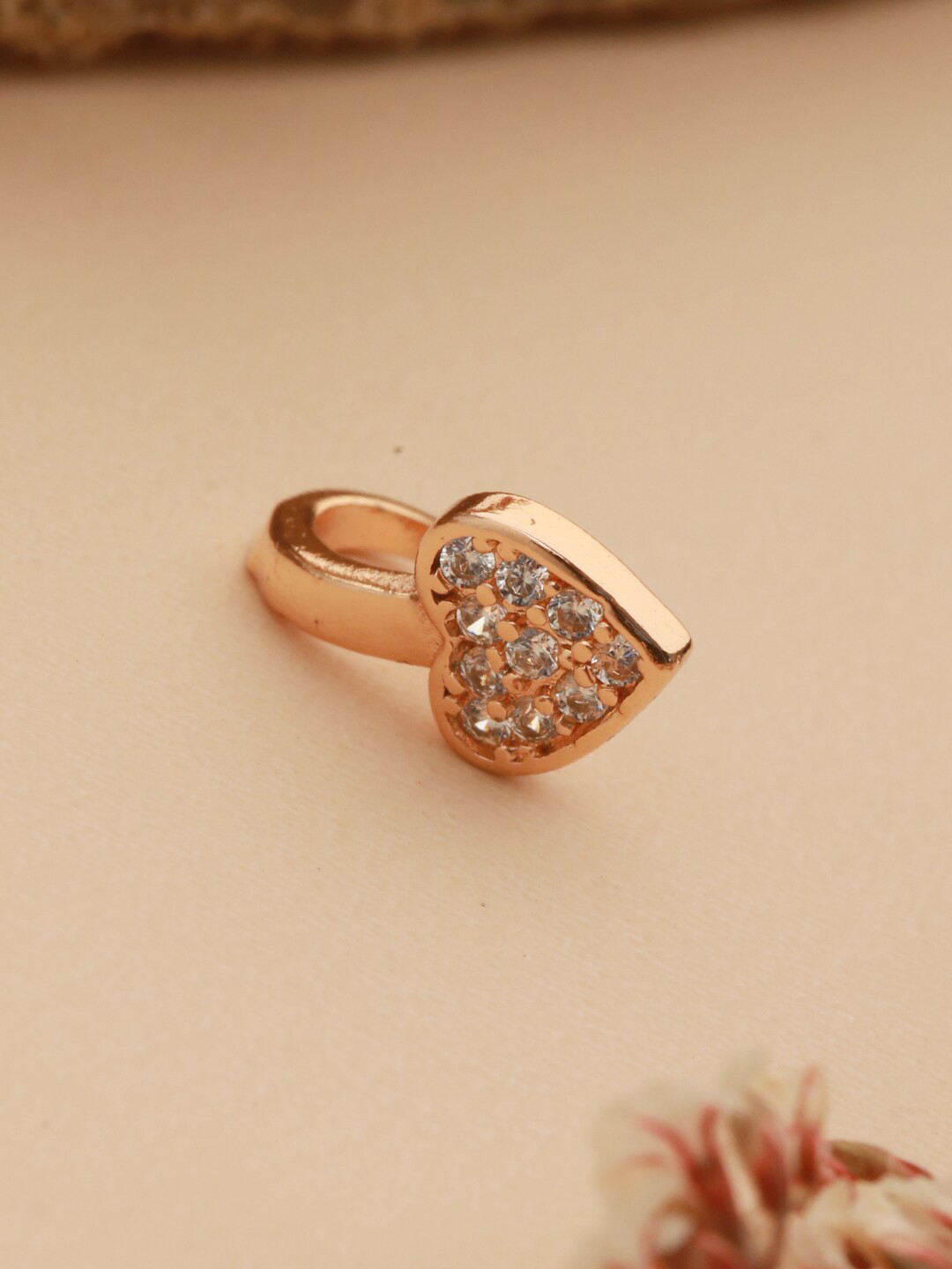 Aadvik Designs Rose Gold-Plated CZ-Studded Nosepin