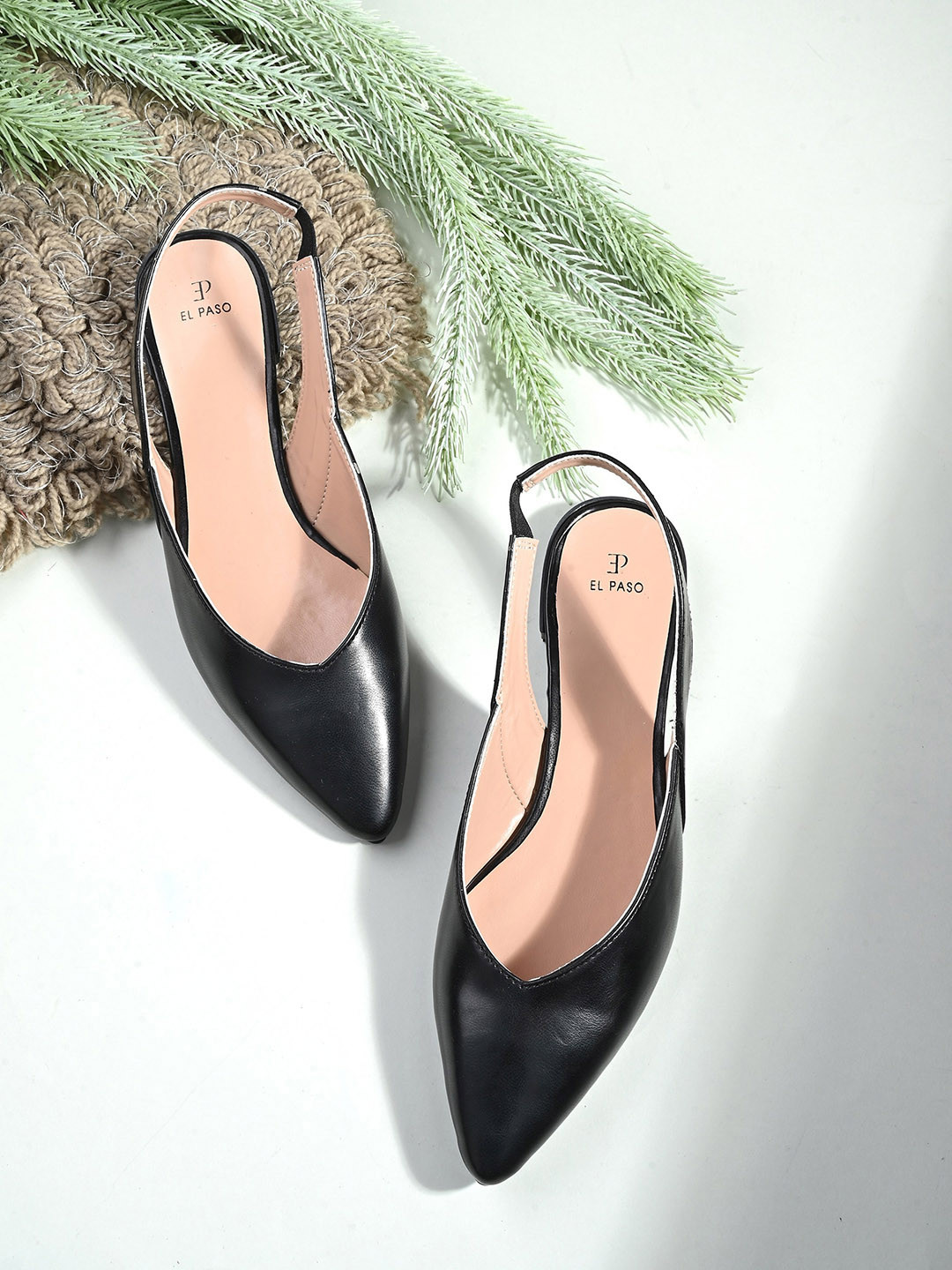 El Paso Pointed Toe Mules With Backstrap