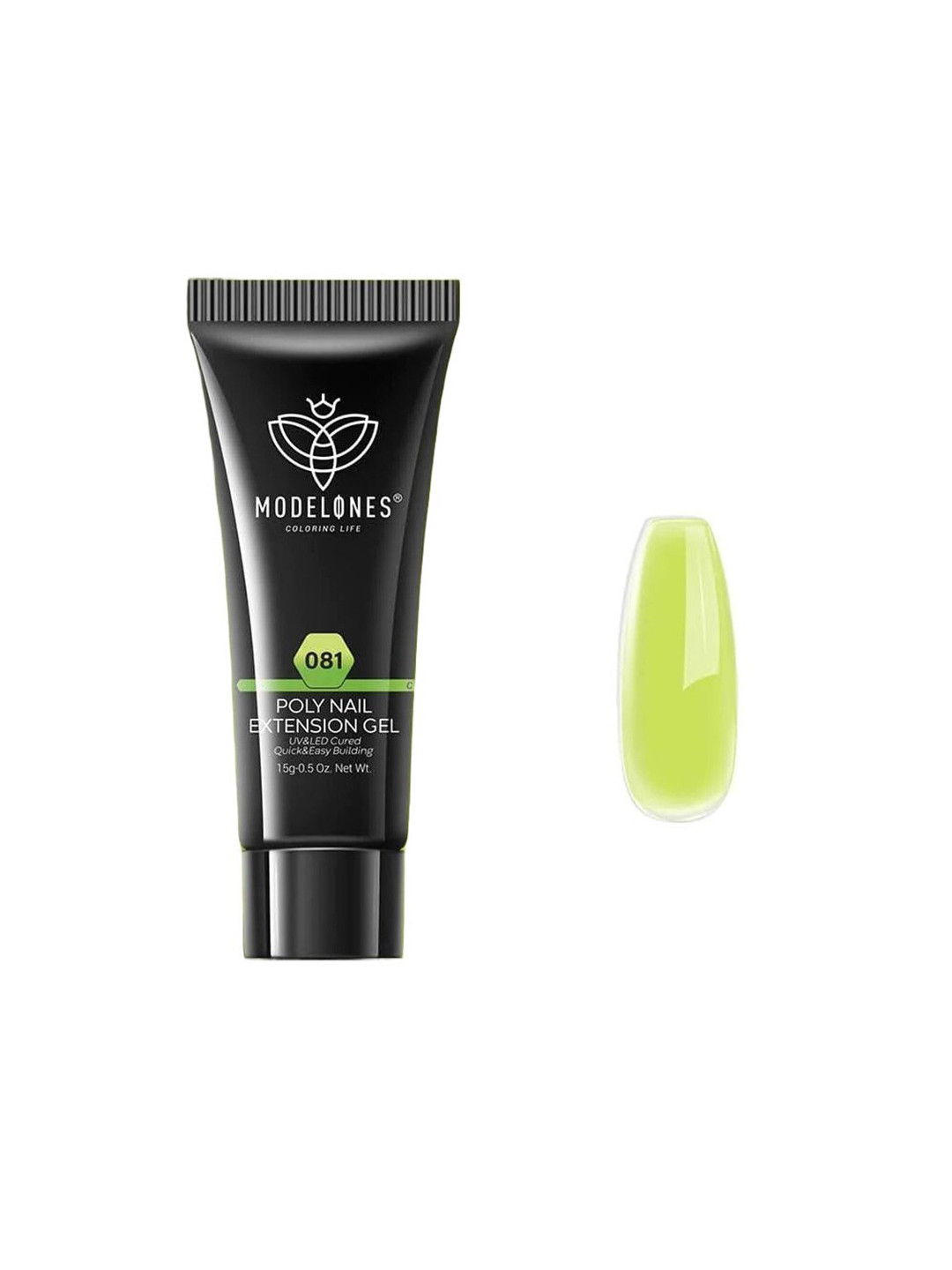 Modelones Long Lasting UV & LED Cured Poly Nail Extension Gel 15g - Fluorescent Green 081