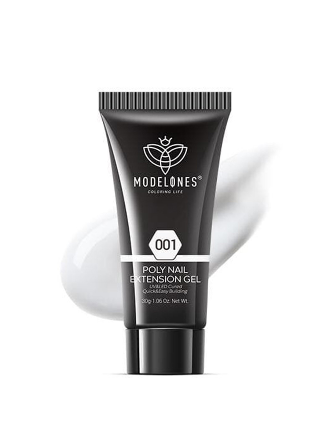 Modelones Long Lasting UV & LED Cured Poly Nail Extension Gel 30g - White 001