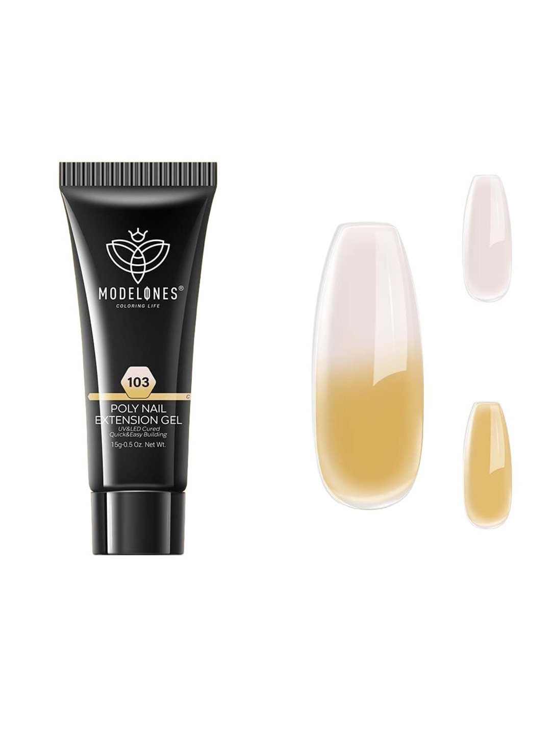 Modelones Long Lasting UV & LED Cured Poly Nail Extension Gel 15g - Lemon 103