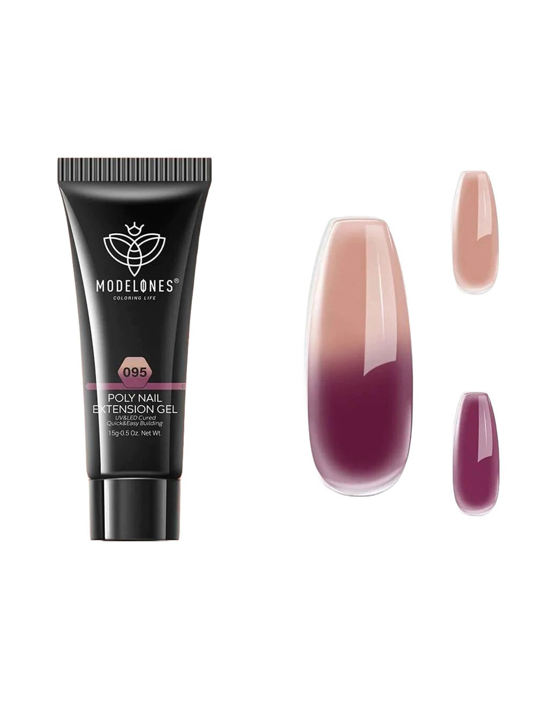 Modelones Long Lasting UV & LED Cured Poly Nail Extension Gel 15g - Natural Wineberry 095