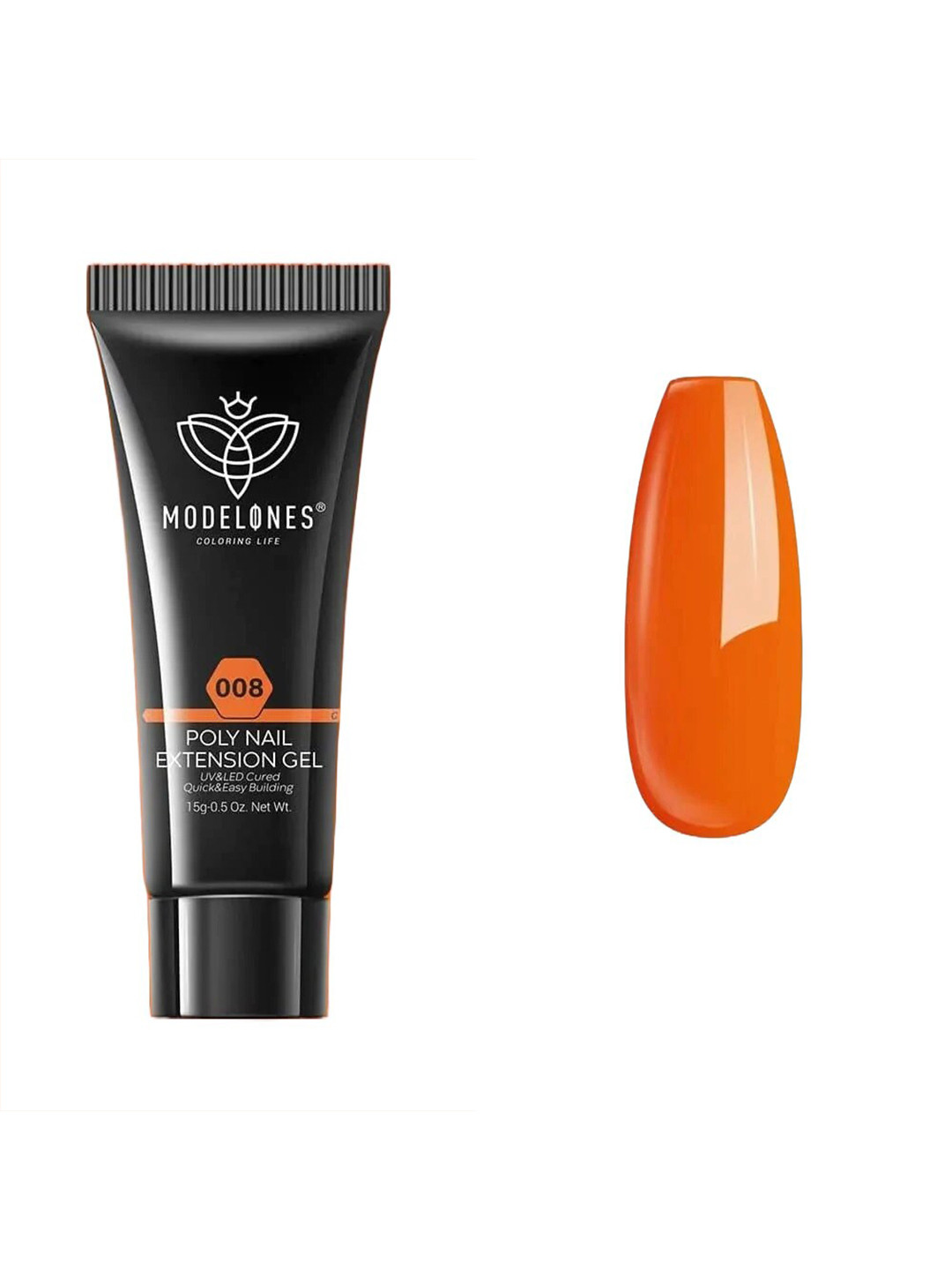 Modelones Long Lasting UV & LED Cured Poly Nail Extension Gel 15g - Orange 008