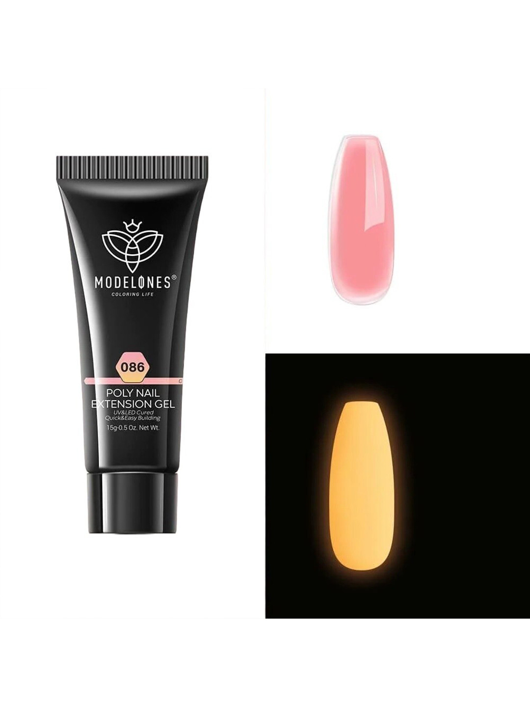 Modelones Long Lasting UV & LED Cured Poly Nail Extension Gel 15g - Salmon Pink 086