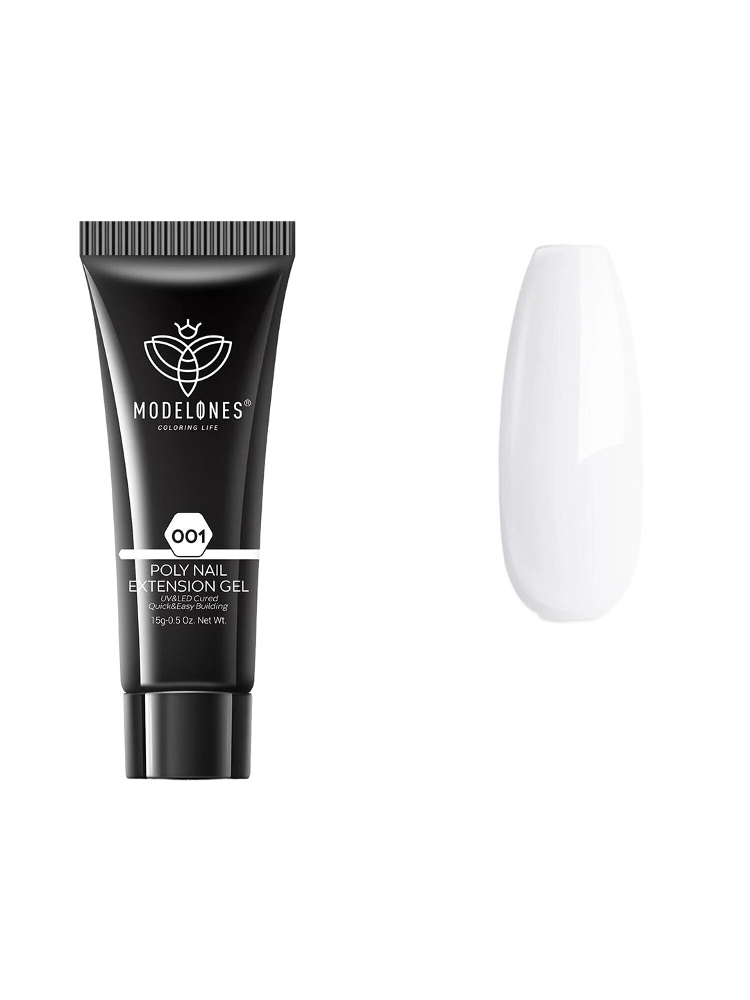 Modelones Long Lasting UV & LED Cured Poly Nail Extension Gel 15g - Alpine Snow 001