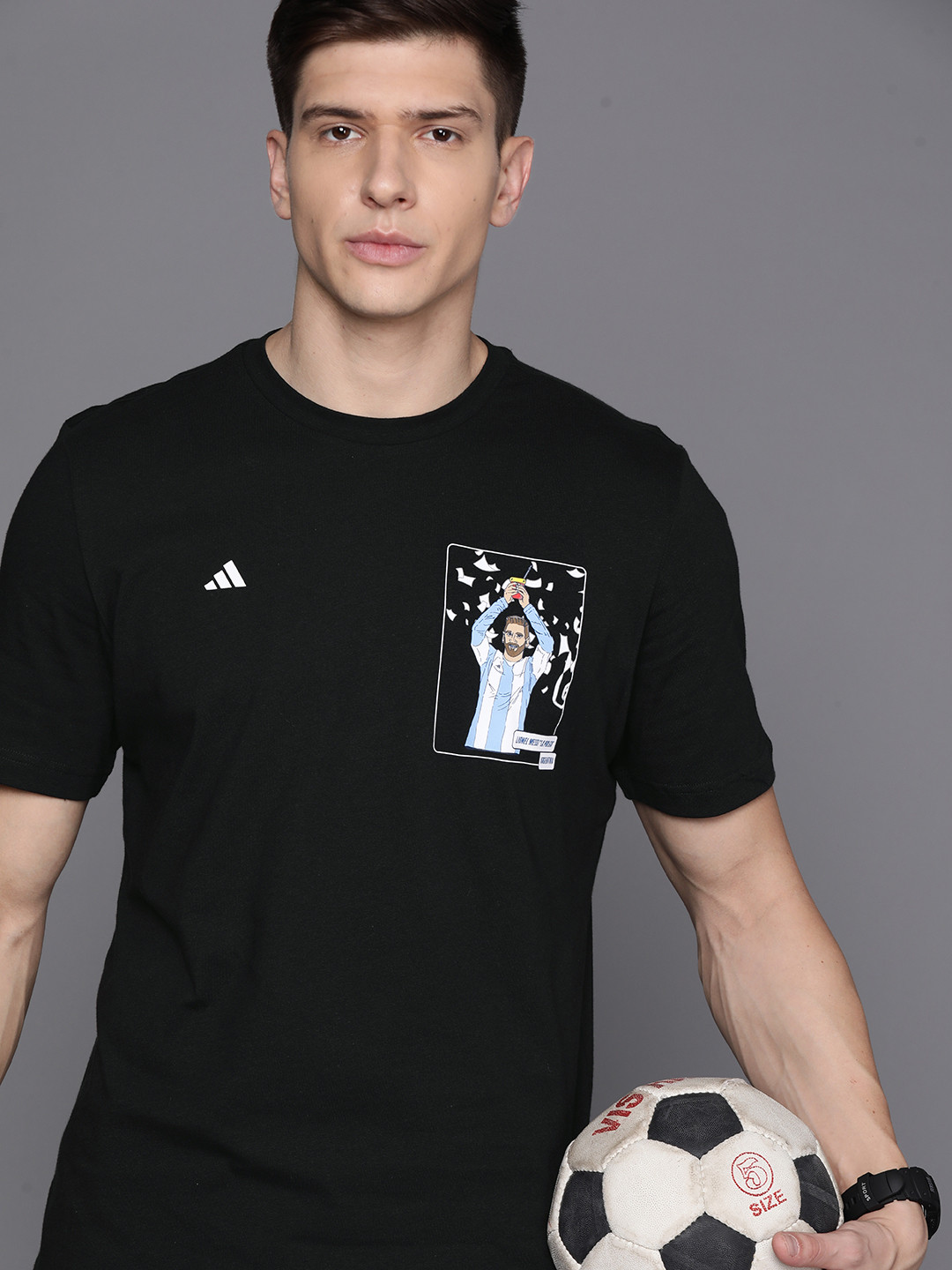 ADIDAS Messi Football Icon Graphic Pure Cotton T-shirt