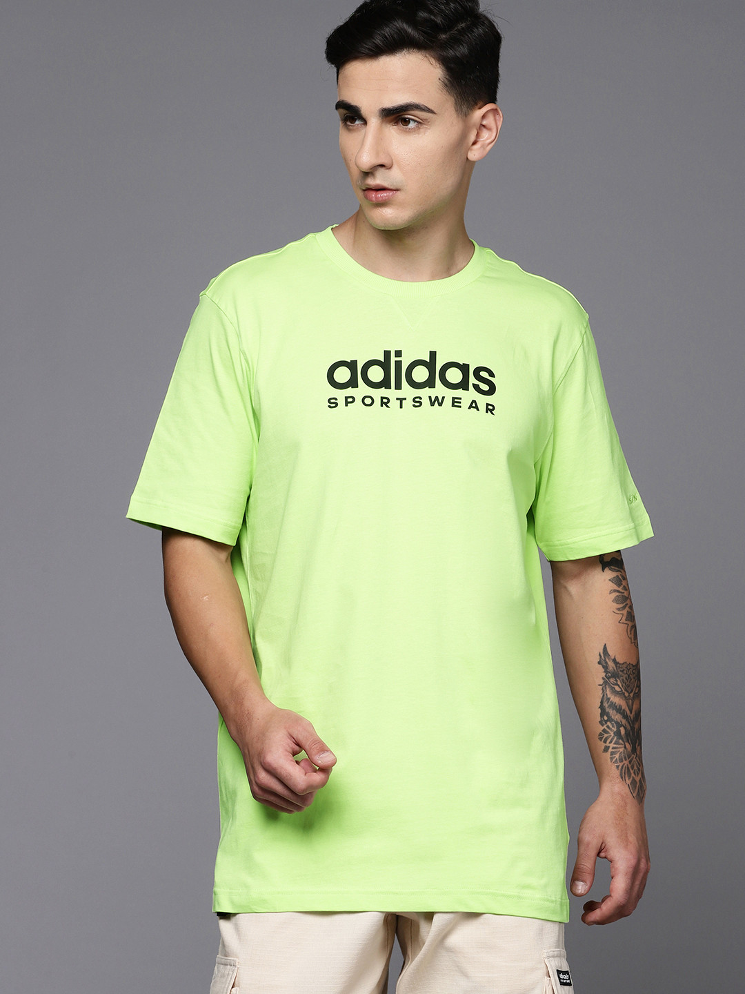 ADIDAS Brand Logo Embroidered Pure Cotton Relaxed Fit ALL SZN G Sports T-shirt