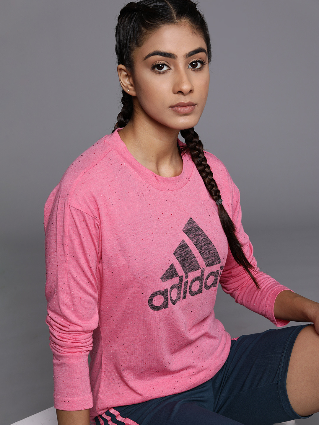 ADIDAS Future Icons Winners 3.0 Long Sleeve Speckled Slim Fit T-shirt