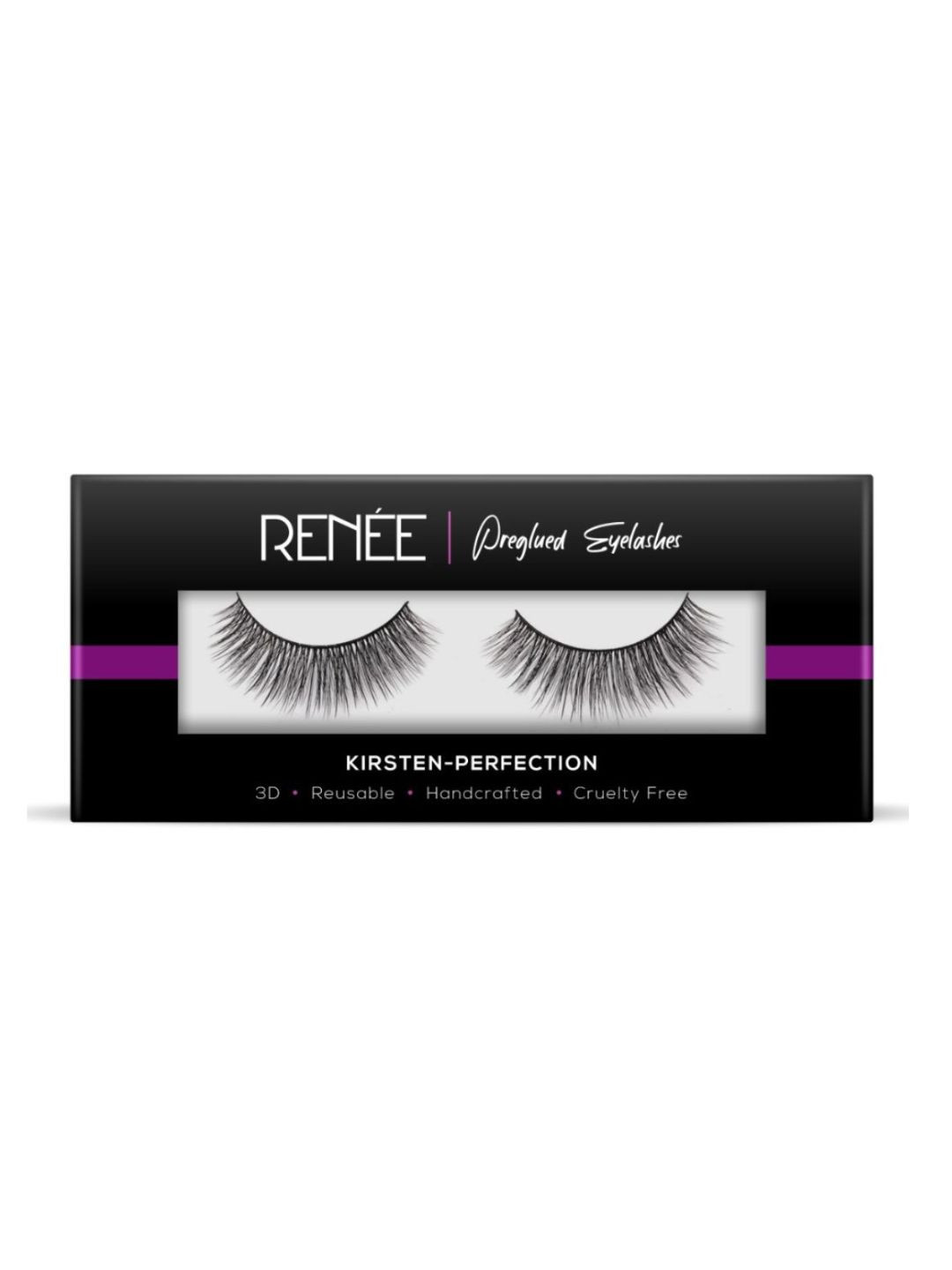 Renee Pre-Glued Kirsten-Perfection Reusable & Handcrafted False Eyelashes - Black
