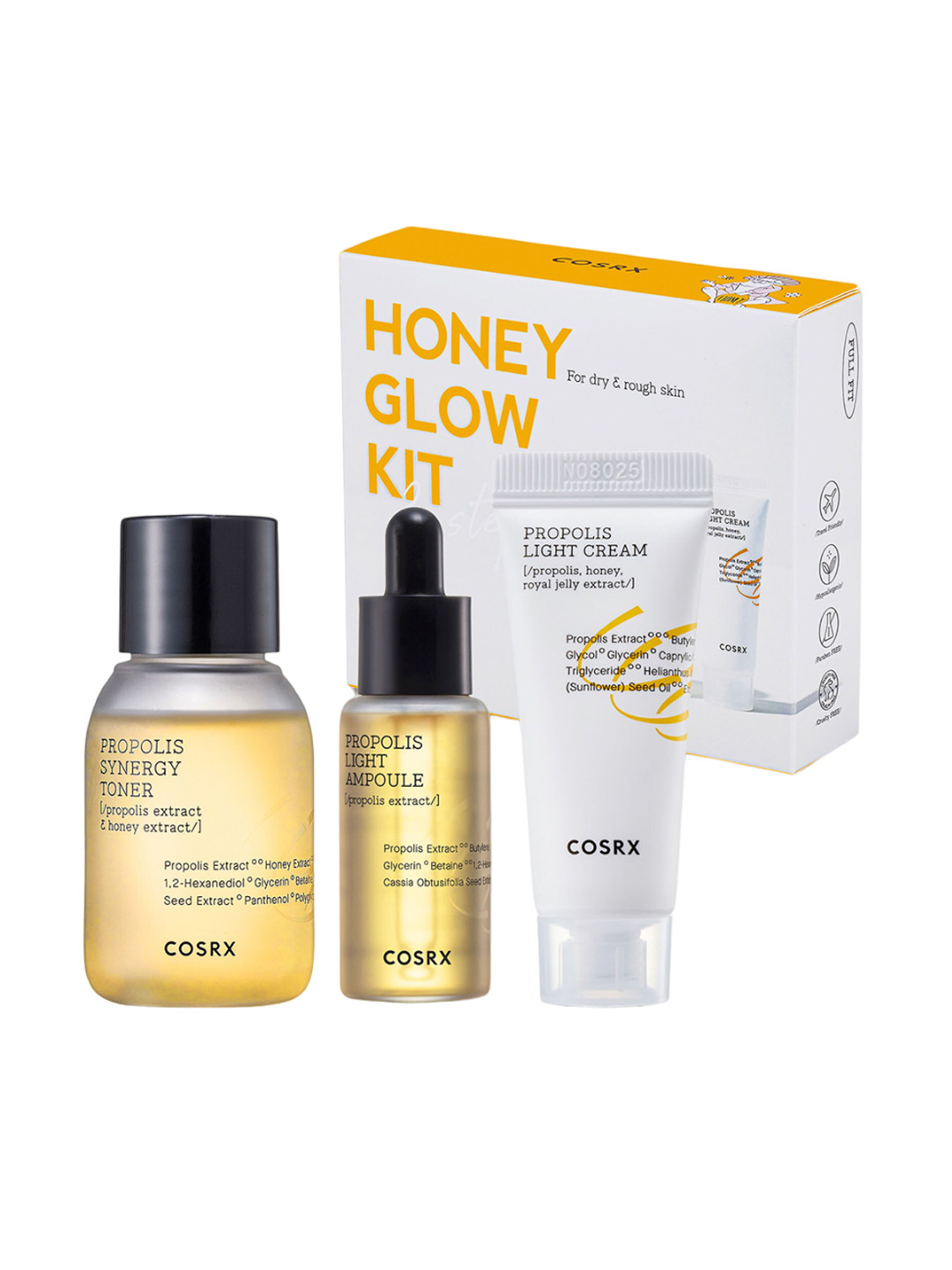 COSRX Propolis Hydrating & Nourishing Honey Glow Kit For Dry & Rough Skin - 55ml