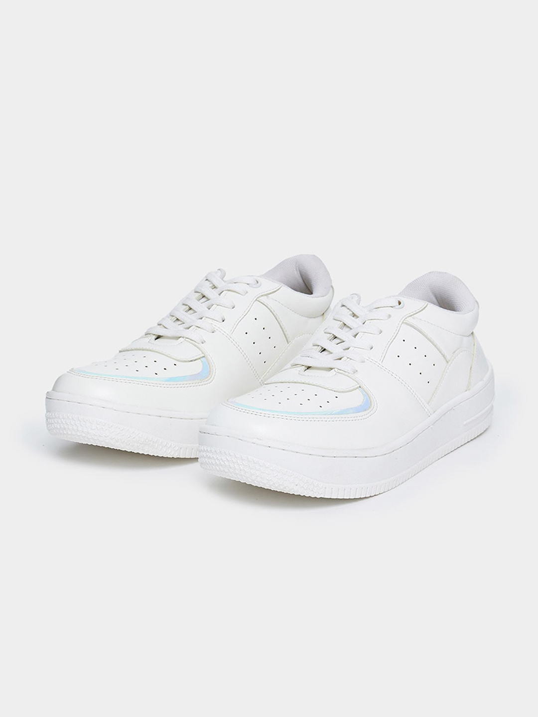 Styli Women Perforations Metallic Embellishment Basics Sneakers