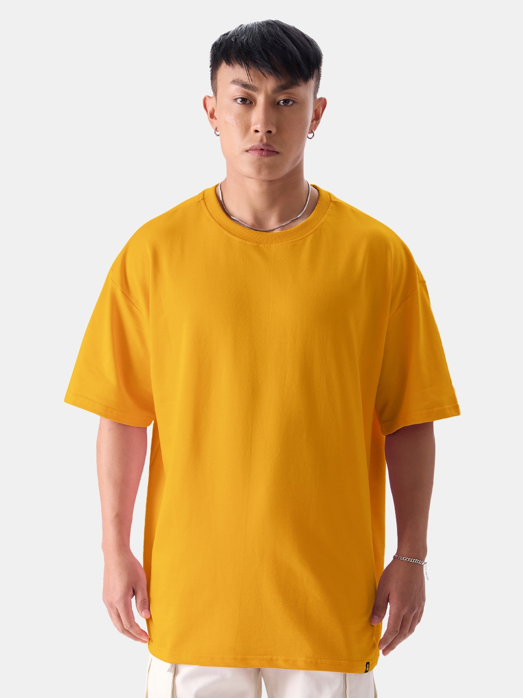 Drop Shoulder/ Oversized Smart Mustard Yellow T-Shirt