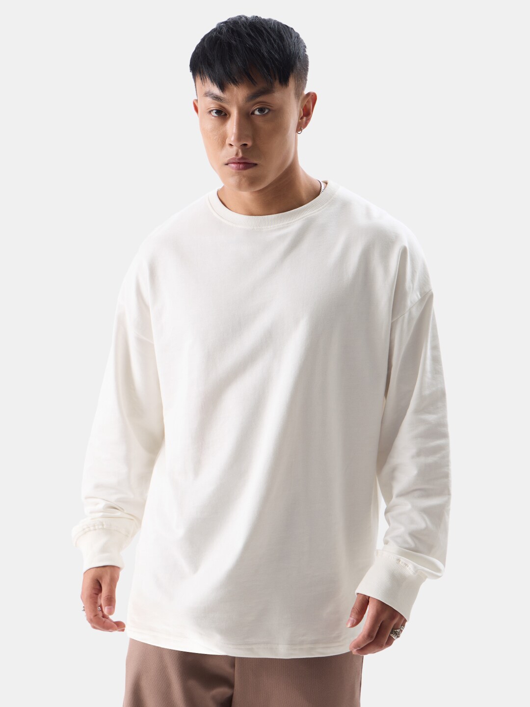 The Souled Store Solid Men Round Neck White T-shirt