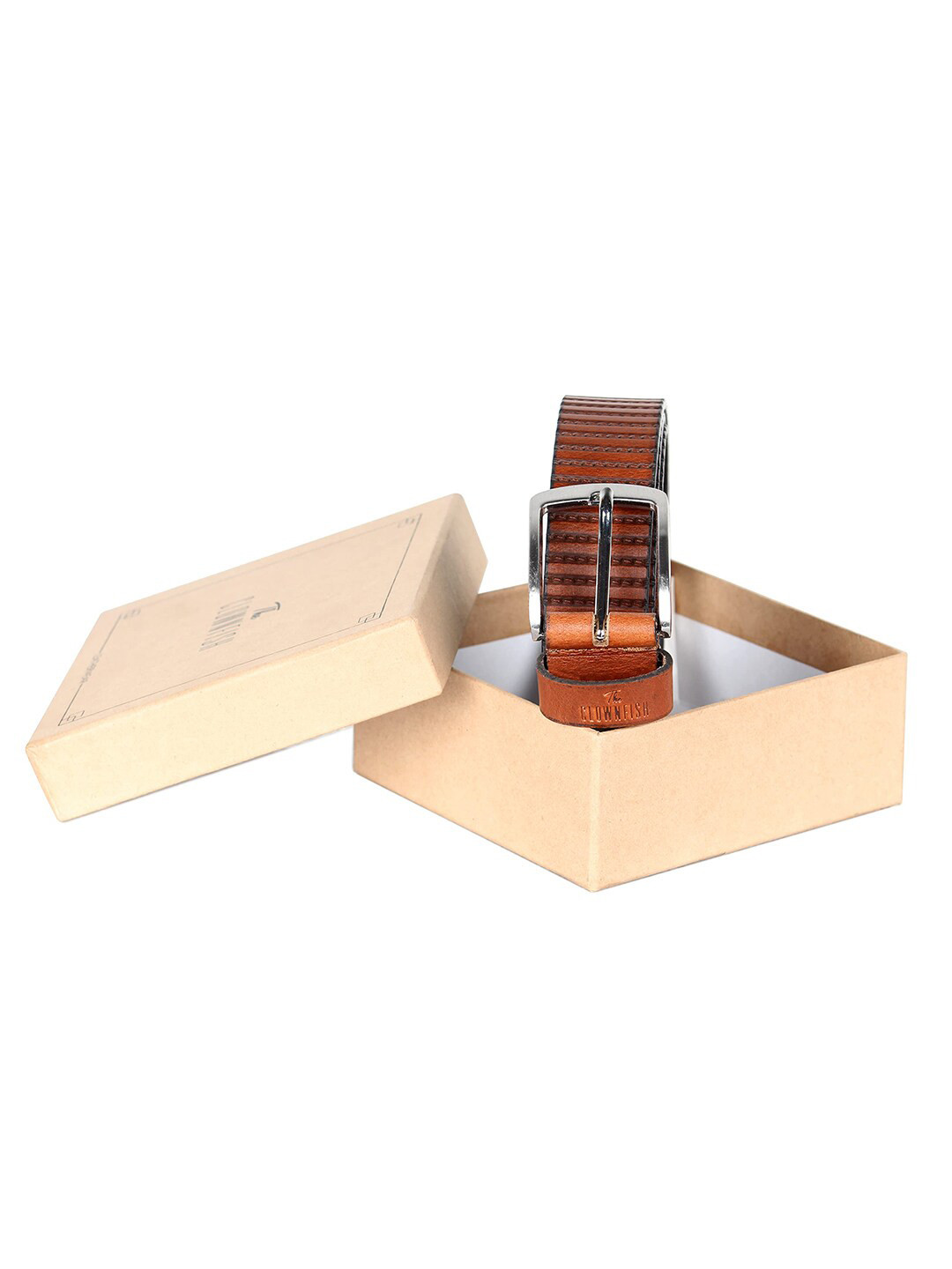 THE CLOWNFISH Textured Leather Belt