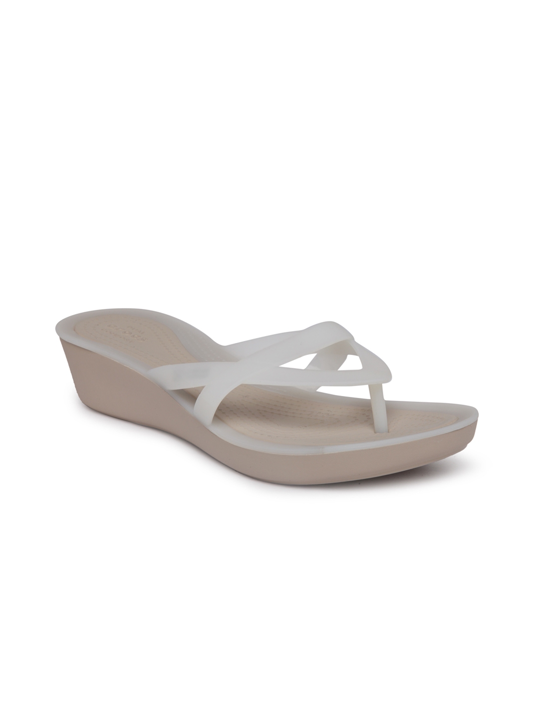 Buy Crocs Isabella Women Off White Colourblocked Slip On Sandals - Flip  Flops for Women 2371444 | Myntra