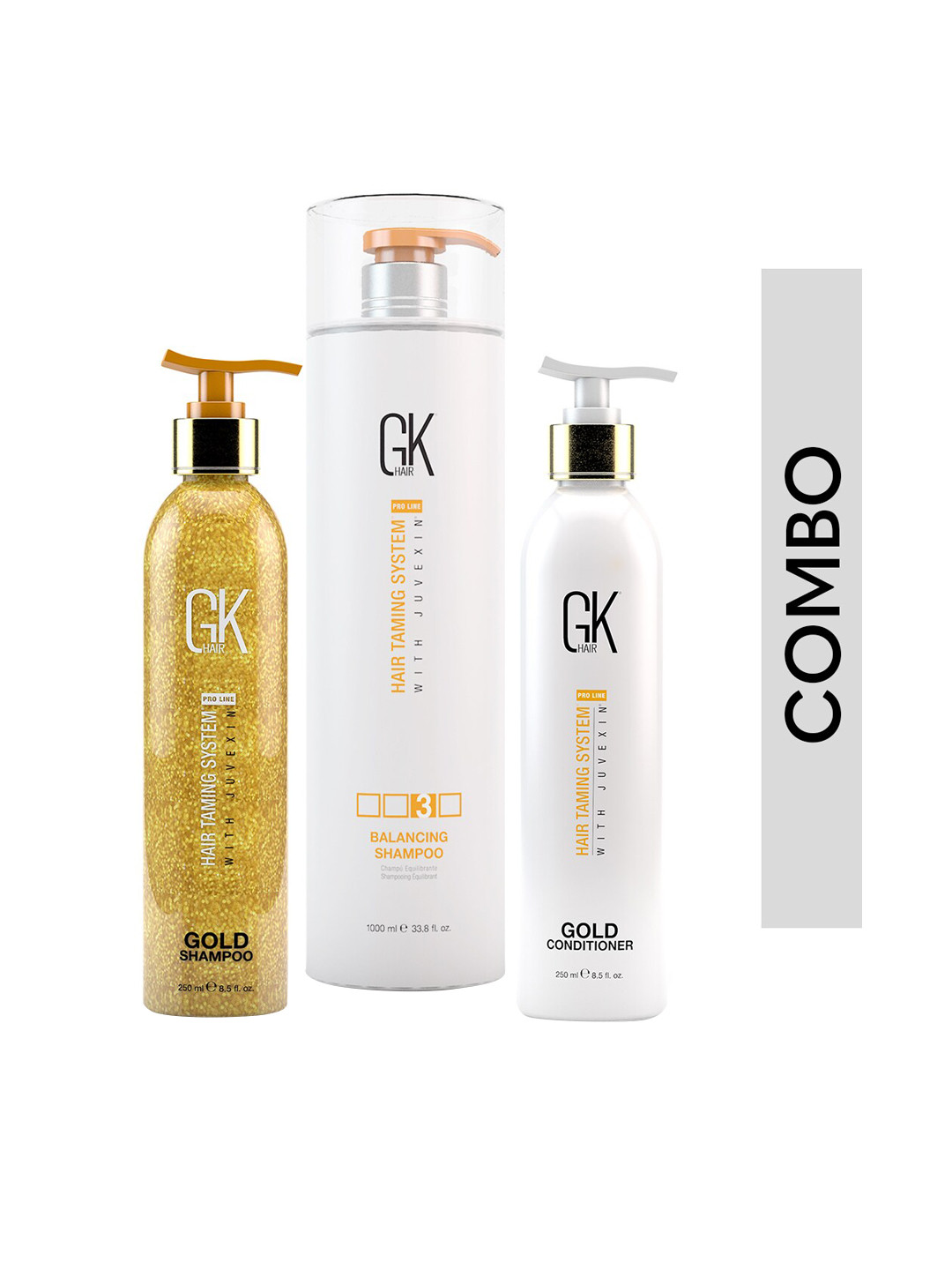 GK HAIR Set of Balancing Shampoo 250ml + Gold Shampoo 1000ml & Conditioner 250ml