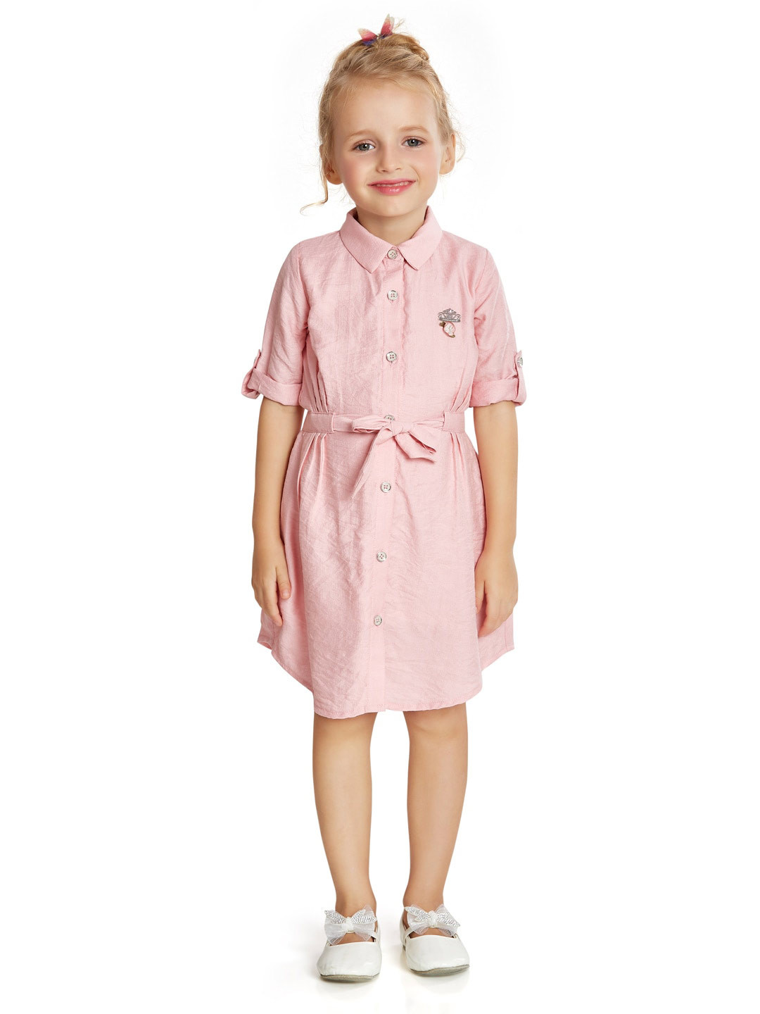 Peppermint Girls Tie-Ups Knee Length Shirt Dress