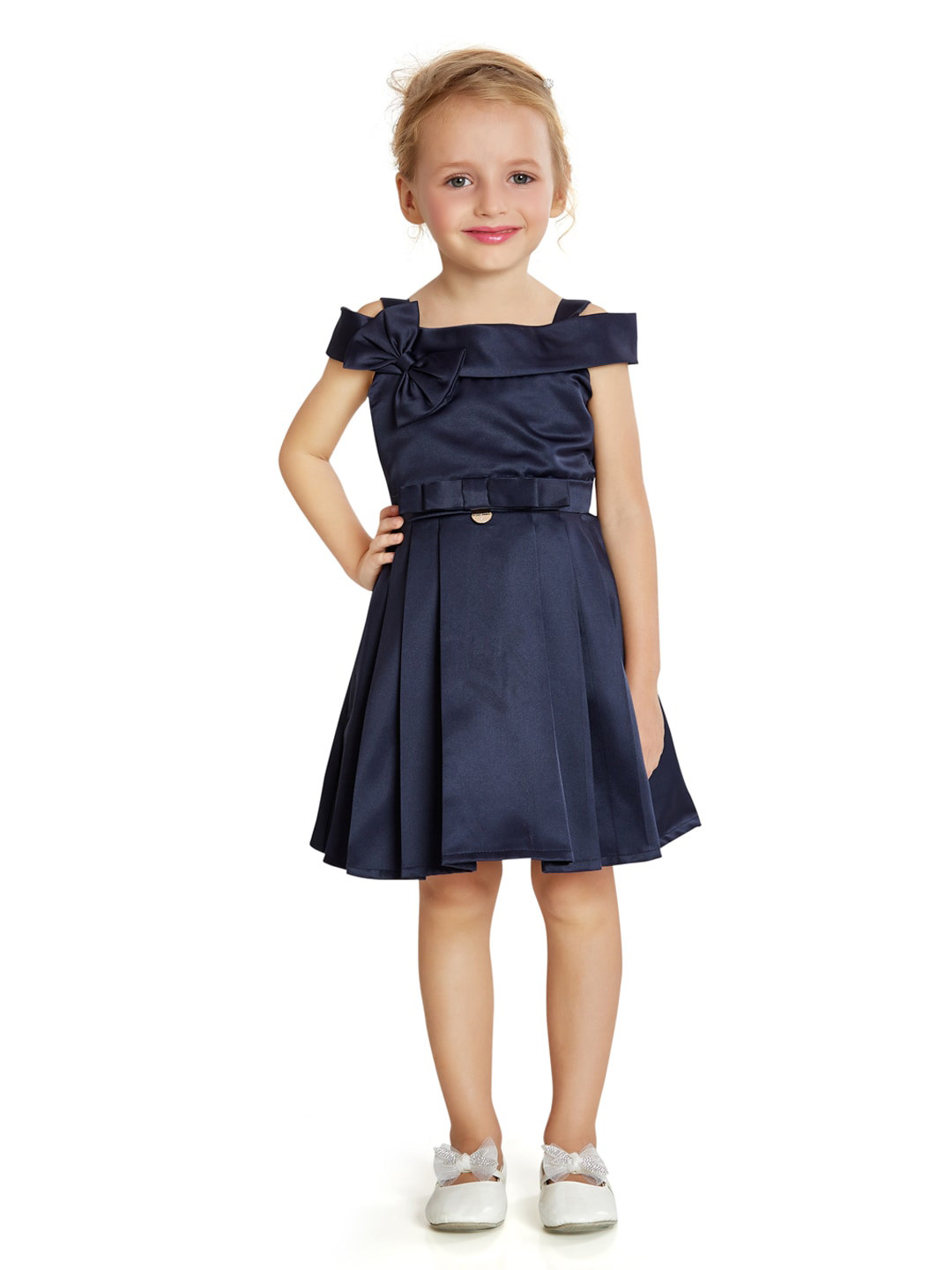 Peppermint Satin Fit & Flare Dress