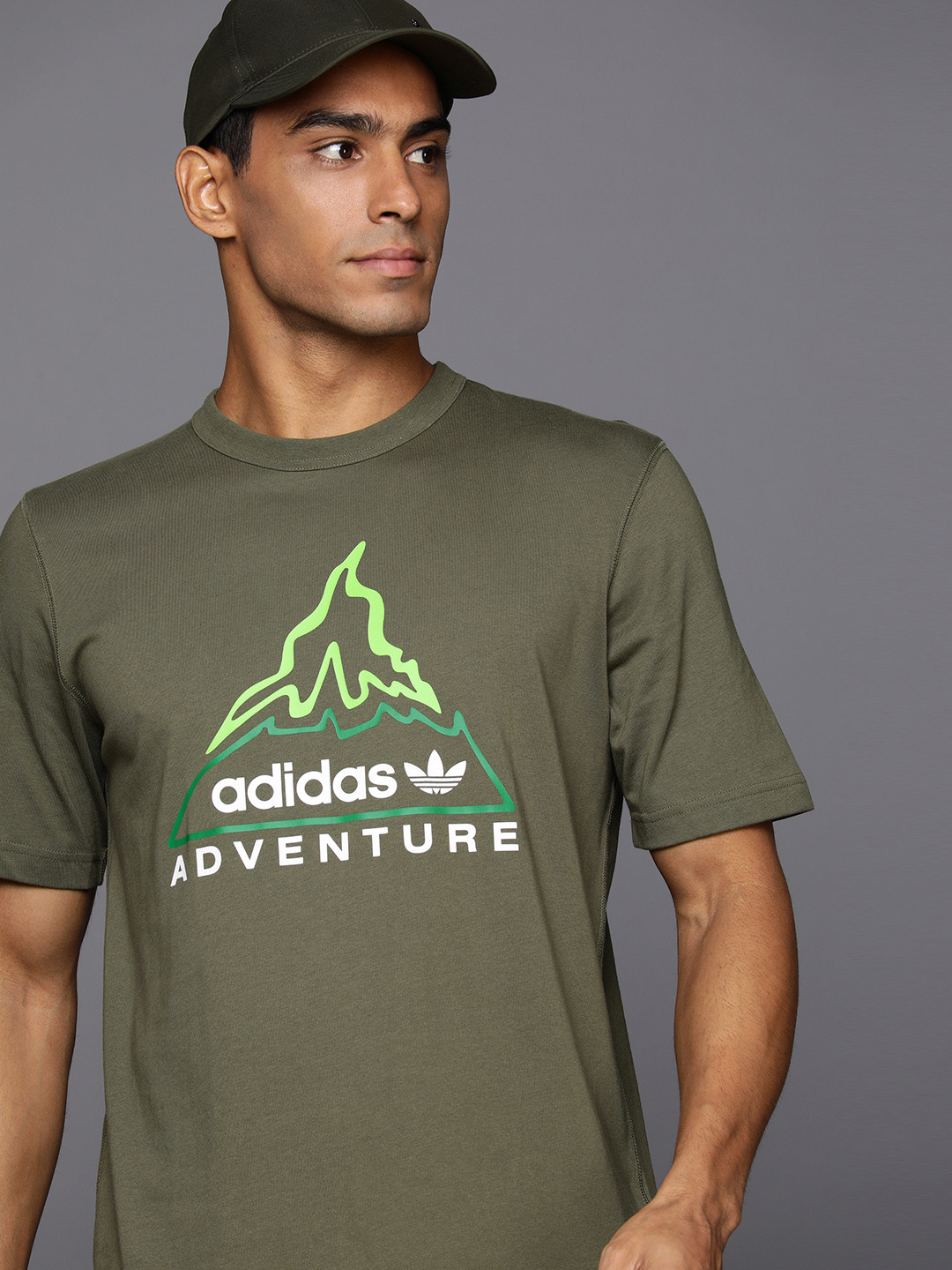 ADIDAS Originals Brand Logo Printed Pure Cotton Adventure Volcano T-shirt
