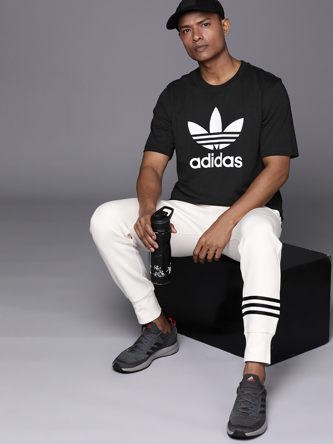 ADIDAS Originals Logo Print Pure Cotton Trefoil T-shirt