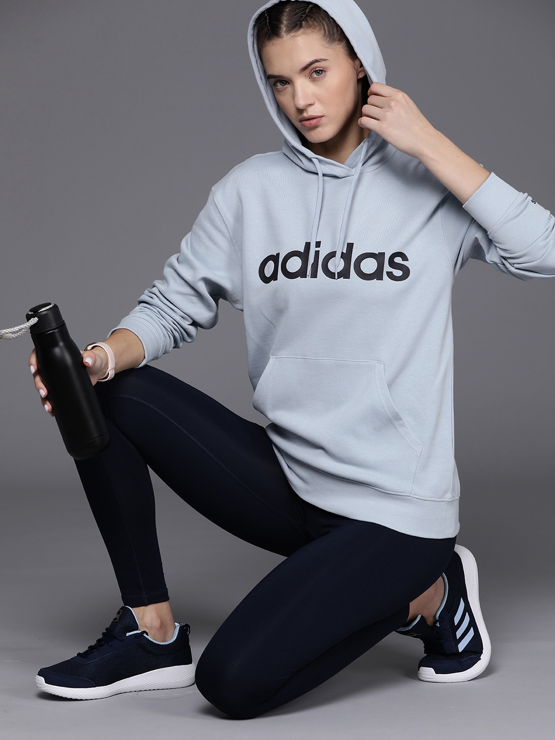 Buy ADIDAS Brand Logo Print Hooded Sweatshirt Sweatshirts for Women 23718530 Myntra