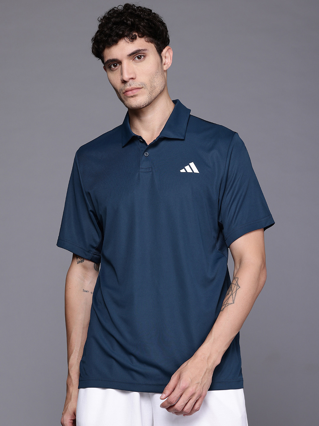 ADIDAS Men Polo Collar Golf T-shirt with Mesh Detail