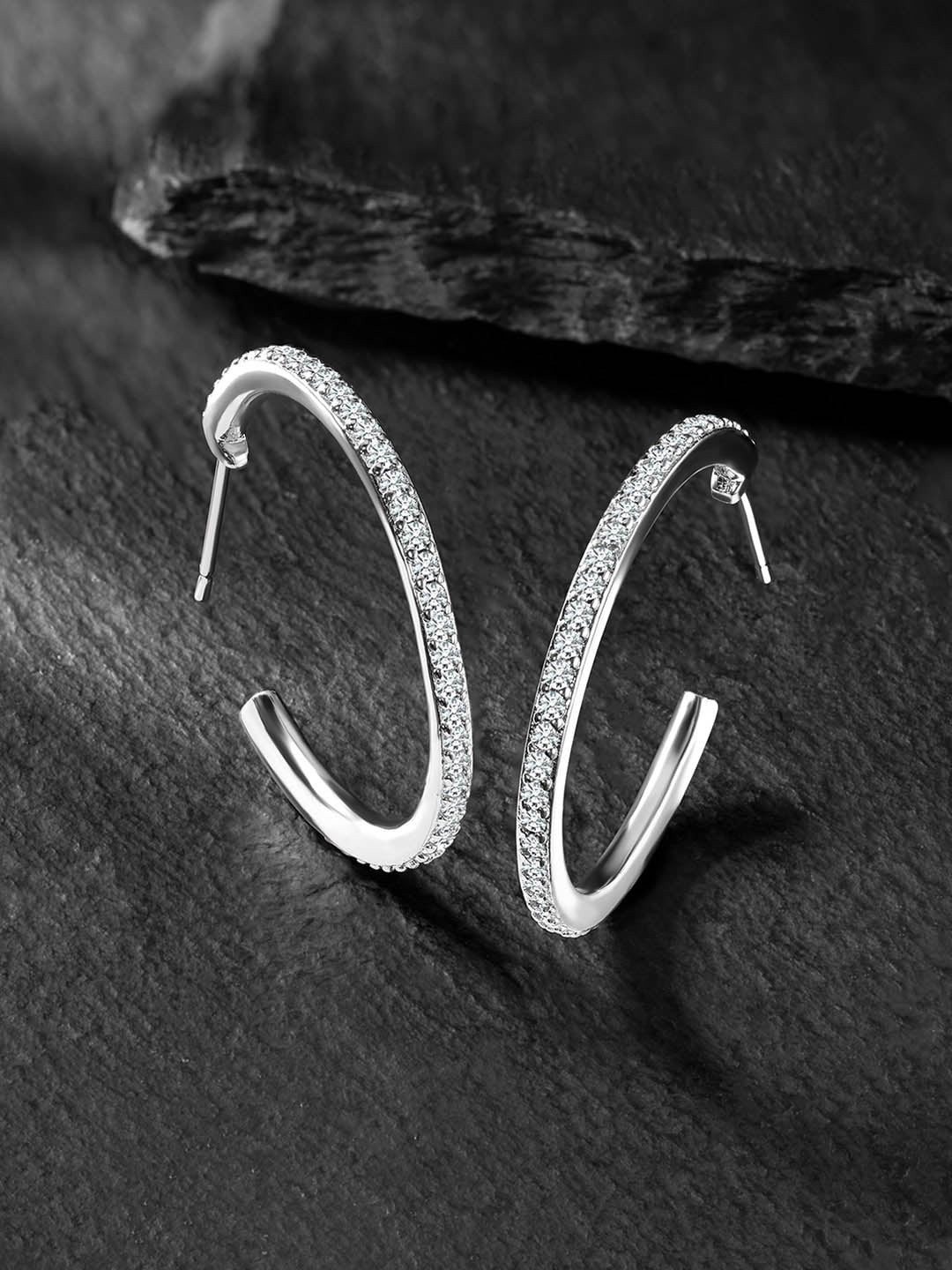 Peora Silver-Plated Half Hoop Earring