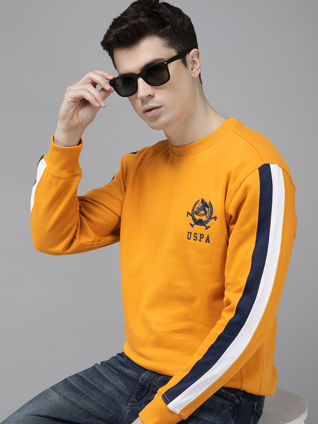 U.S. Polo Assn. Pure Cotton Full Sleeves Round Neck Sweatshirts