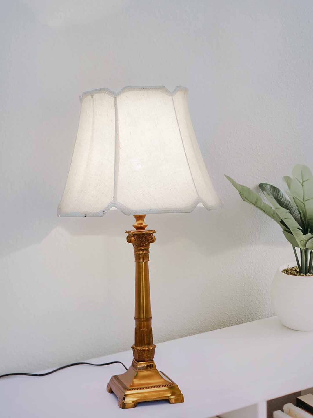 Fos Lighting White Aluminium Column Table Lamp