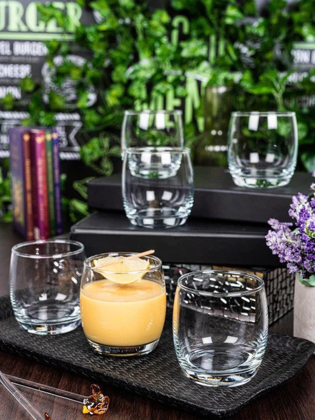 smart serve Transparent 6 Pieces Whiskey Glass 290ml Each