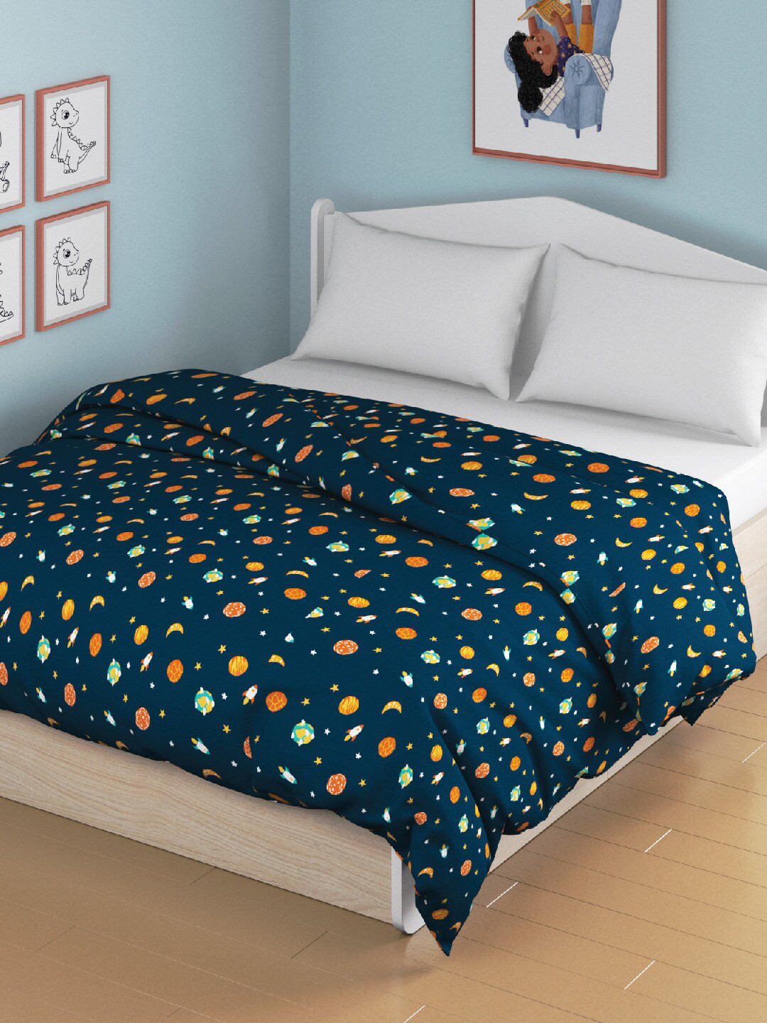 Smartsters Blue & Red Mild Winter 110 GSM Double Bed Dohar