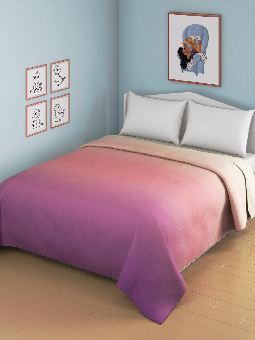 Smartsters Twilight Mauve & Pink Mild Winter 110 GSM Double Bed Quilt