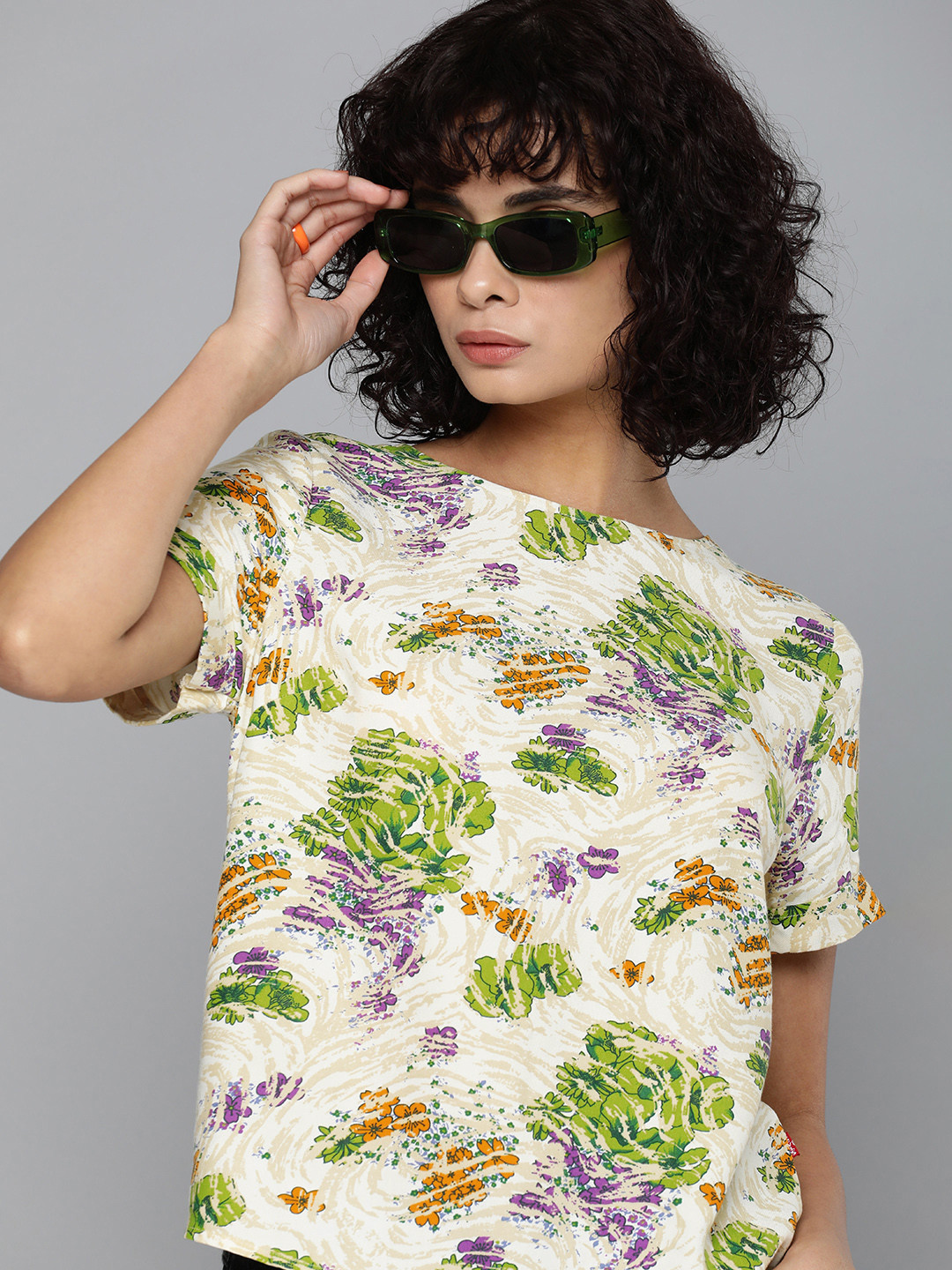 Levis Floral Print Round Neck Top